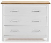 Biała niska komoda z litego drewna sosnowego 100x80 cm Miranda – Marckeric