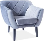 Fotel do salonu KARO 1 VELVET szary SIGNAL