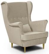 Fotel skandynawski Uszak Golden Beżowy