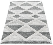 Dywan nowoczesny Pisa 3D Geometria kremowo-szary 60 cm x 110 cm