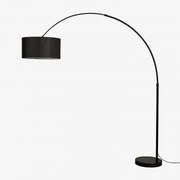 Lampa Stojąca Z Lnu I Żelaza Vonera Czarna - Sklum