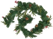 Girlanda świąteczna, choinka z jagodami i szyszkami, 180 cm