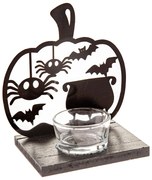 Drewniany świecznik z motywem Halloween Happy Halloween – Dakls