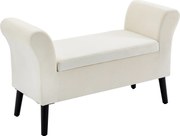 HOMCOM Ławka z Przestrzenią Do Przechowywania, 111,5cm x 41cm x 65cm, Kremowobiała