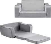 Kanapa SucceBuy dla Dzieci 2w1 Przekształcana w Leżankę, Składana i Miękka Sofa dla Maluchów, z Podłokietnikami, z Gąbki 28D i Krótkim Włosiem