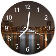 Zegar ścienny okrągły Miasto budynki