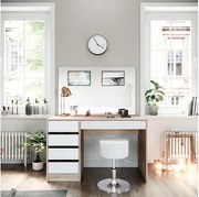 Stół o jamierze biały/sonoma 120x55x75 sherry