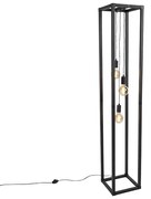 Industrialna lampa podłogowa czarna 3-światłowa - Big Cage