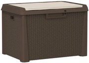 Brązowa Skrzynia Ogrodowa Z Poduszką Na Siedzisku T0-L04