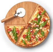 Deska do pizzy z nożykiem, Ø 32 cm, bambus, ZELLER
