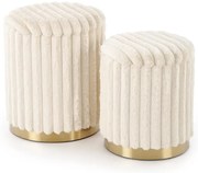 Zestaw puf FIDO kremowe/złote ze schowkiem HALMAR