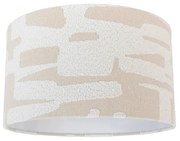 Biały abażur z tkaniny w beżowe paski 35/35/20