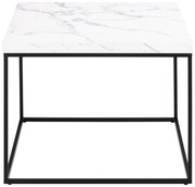 Biały stolik z blatem w dekorze marmuru 60x60 cm Barossa – Actona