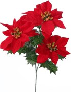 Sztuczna poinsecja czerwona, 55 cm