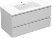 Mexen Orio szafka łazienkowa 90 cm z umywalką Otis, 2 szuflady, szara mat/biała mat - 91A10-09047-2-BFF62-W18M01