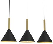 Lampa wisząca PERU BLACK 3xE27, czarna, potrójna, 3 klosze