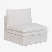 Fotel Z Lnu I Bawełny Grace Tkaniny Distressed White - Sklum