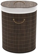 Bambusowy owalny pojemnik na pranie ciemnobrązowyM9-D63