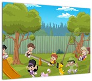 Obraz - Dzieci na placu zabaw (70x50 cm)