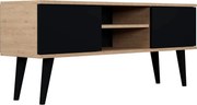 Nowoczesna szafka RTV dąb artisan + czarny D5-L61