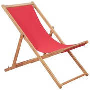 Czerwony leżak plażowy C8-R81