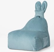 Niebieskie uszate siedzisko ze sztruksu FUNNY BUNNY