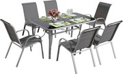 Zestaw mebli ogrodowych Textilene "cordoba + Porto" 6 osób jasnoszary