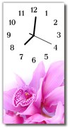 Zegar Szklany Pionowy Sztuka Storczyk różowy