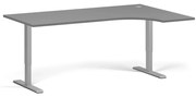 Narożne biurko z regulacją wysokości, 180x120 cm, 1 silnik, L/P, szara podstawa, grafit