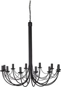 Czarny żyrandol świecznikowy 12-punktowy - S874 K4-T91