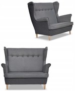 Sofa kanapa uszak ARI DUO skandynawska Family Meble szaro - szara