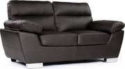Sofa z odtworzonej skóry i PVC „Dallas” - 169 x 88 x 90 cm - 2-osobowa - Chocolat