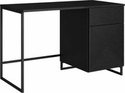 Biurko Asha 120 cm z szufladą - czarny mat / czarny stelaż