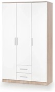 Szafa trzydrzwiowa LIMA S-3 120cm dąb sonoma/biały połysk HALMAR
