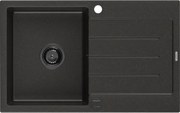 Mexen Bruno zlewozmywak granitowy 1-komorowy z ociekaczem 795 x 495 mm, czarny/złoty metalik, syfon czarny - 6513791010-75-B