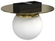 Lampa sufitowa PLATO 1xE14, biała, kula 20 cm, złota, pojedyncza