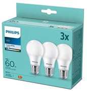 SET 3xLED Żarówka Philips A60 E27/8W/230V 4000K