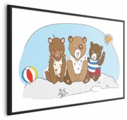 Plakat Misie na plaży 30x21 cm z ramą czarną bez marginesu ARTGEIST B