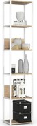 Regał loft AKORD metalowy Biały 40 cm kolor Dąb Sonoma mat 6 półek 40x32x192 cm