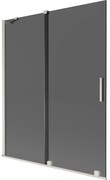 Mexen Velar parawan nawannowy 2-skrzydłowy rozsuwany 140 x 150 cm, grafit, nikiel szczotkowany - 896-140-000-41-97