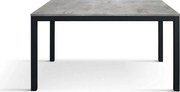 Drewniany stół, cementowo-szary, antracytowa podstawa, 140x80-190x80cm - TROPEA