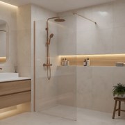 Kabina prysznicowa Walk-In Rea Flexi Transparent / Brush Copper 70