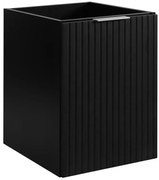 Ryflowana czarna szafka jednodrzwiowa do łazienki 40 cm M6-R41