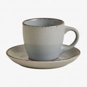 Zestaw 2 Filiżanek Do Kawy Ronilena Z Kamionki Ze Spodkami, 9 Cl Delfin Szary - Brązowy - Sklum