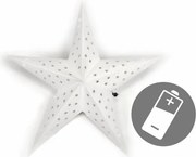 Świąteczna gwiazda z timerem,60 cm, 10 LED, biała