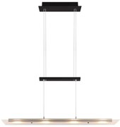 Czarna lampa wisząca LED ze szklanym kloszem Milos – Trio