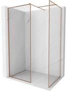 Mexen Kioto-XF ścianka prysznicowa Walk-in z ramką 80 x 70 cm, transparent 10 mm, miedź szczotkowana - 800-080-202-04-65-070-XF