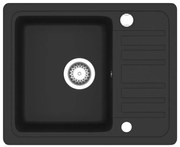 Czarny granitowy zlewozmywak z ociekaczem H9-P06