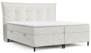 Jasnoszare łóżko boxspring ze schowkiem 160x200 cm Sinai – Maison de Rêve