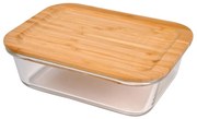 Szklany pojemnik na żywność z bambusową pokrywką, 370 ml